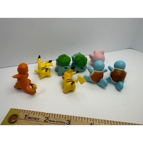 Pokemon Mini Figure Lot 8pc Pikachu Charmander Bulbasaur Squirtle WCT 2018 2019 - Picture 2 of 8